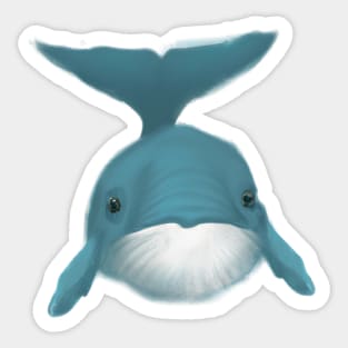 Cute Humpback Whale Drawing Sticker